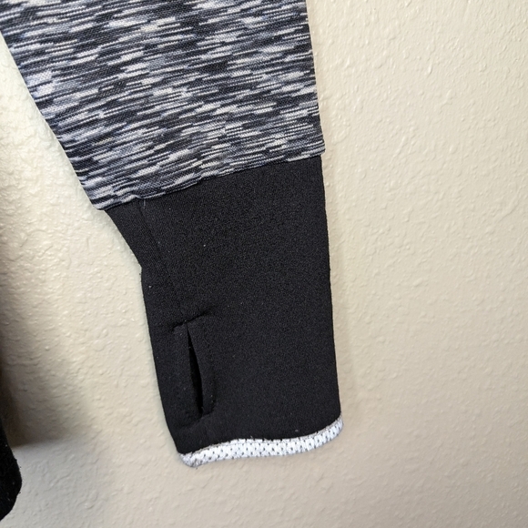 AVALANCHE 1/4 zip hoodie with pony tail & finger holes size Medium color 🖤 🩶 - Picture 7 of 14